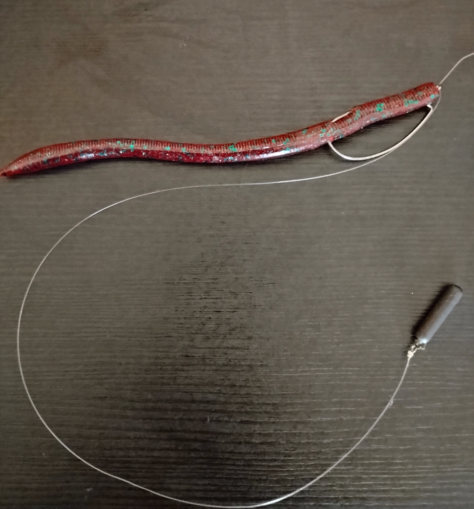 an image of a drop shot with a yamamoto sensei worm