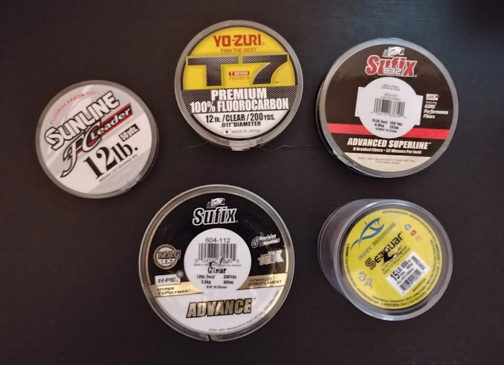 an assortment of various fishing lines